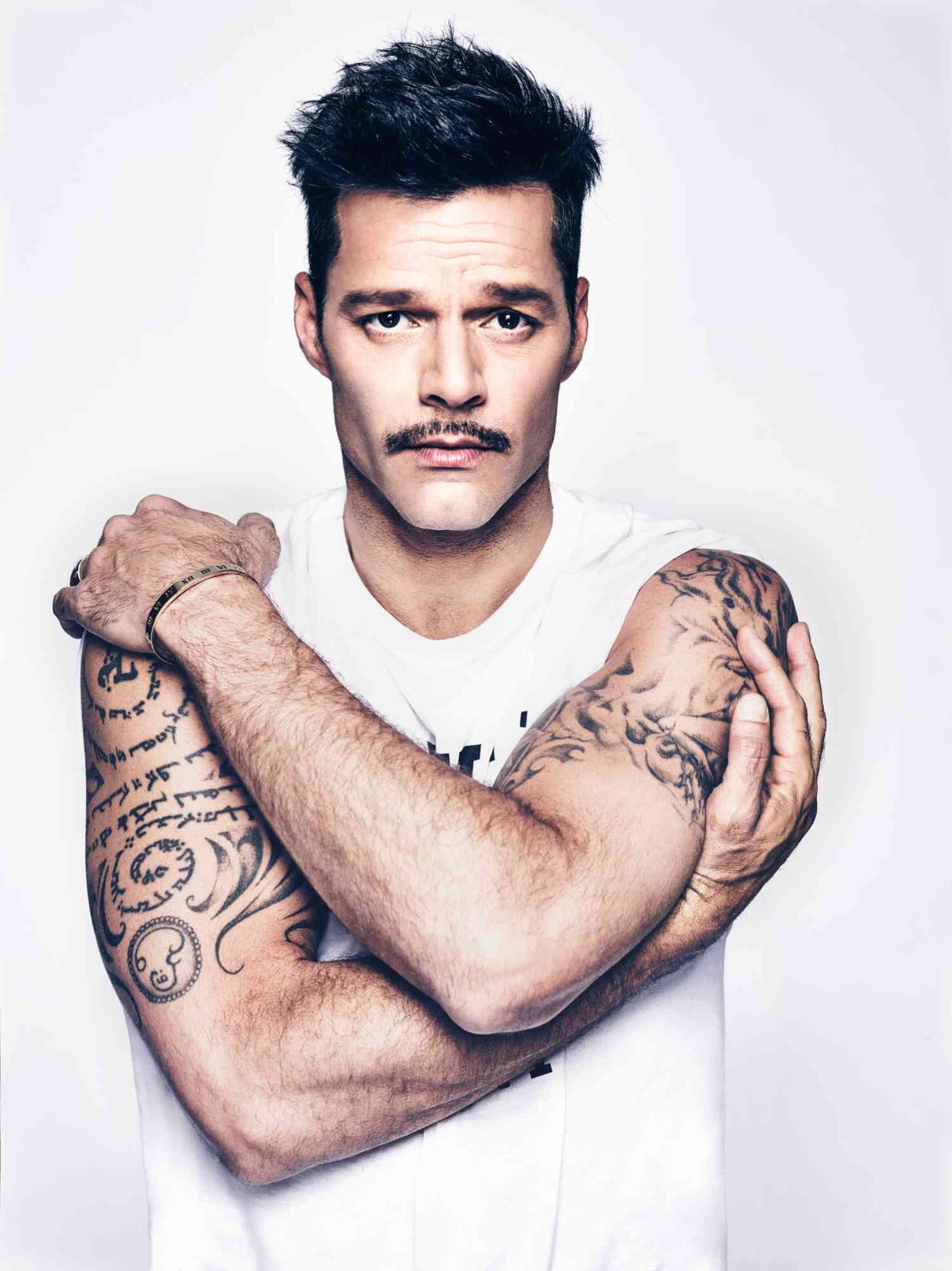 Iconic image of ricky martin songs cover shot by Warwick Saint.